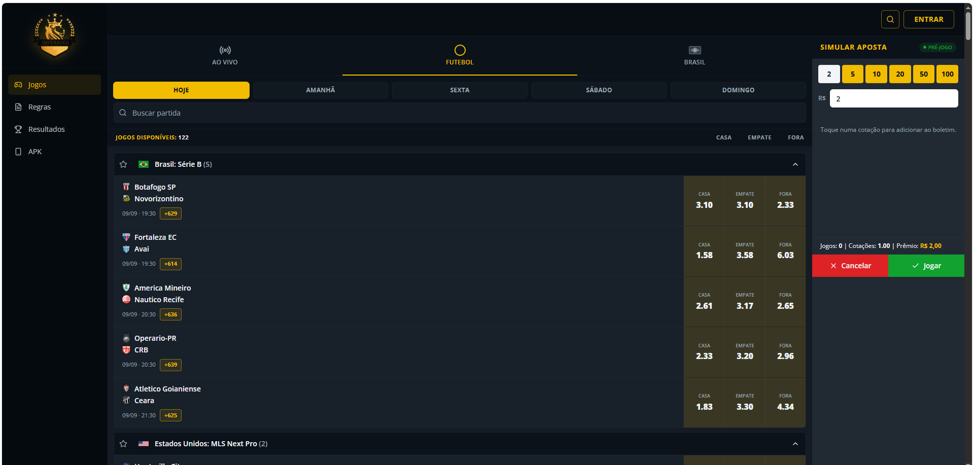 Plataforma do jogador — Web
